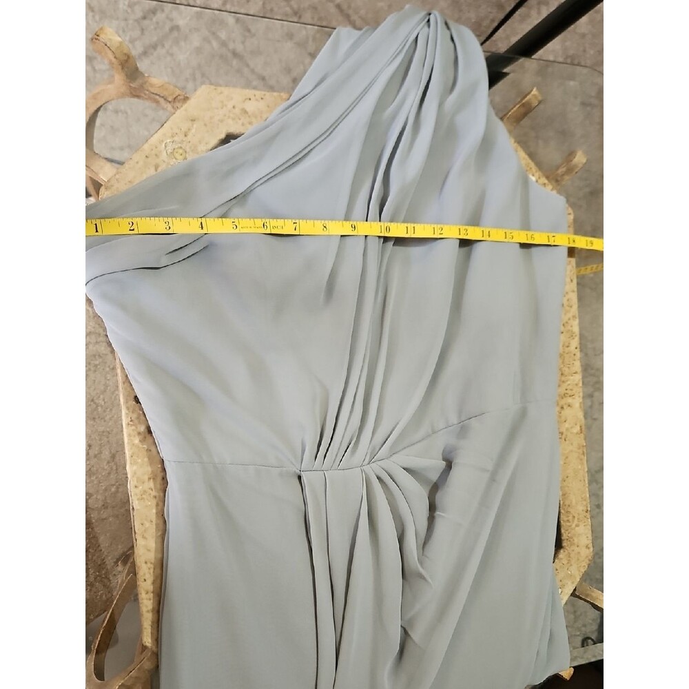 NWT Monique Lhuillier Sea One-Shoulder Maxi Evening Dress Size 12 - Picture 9 of 10